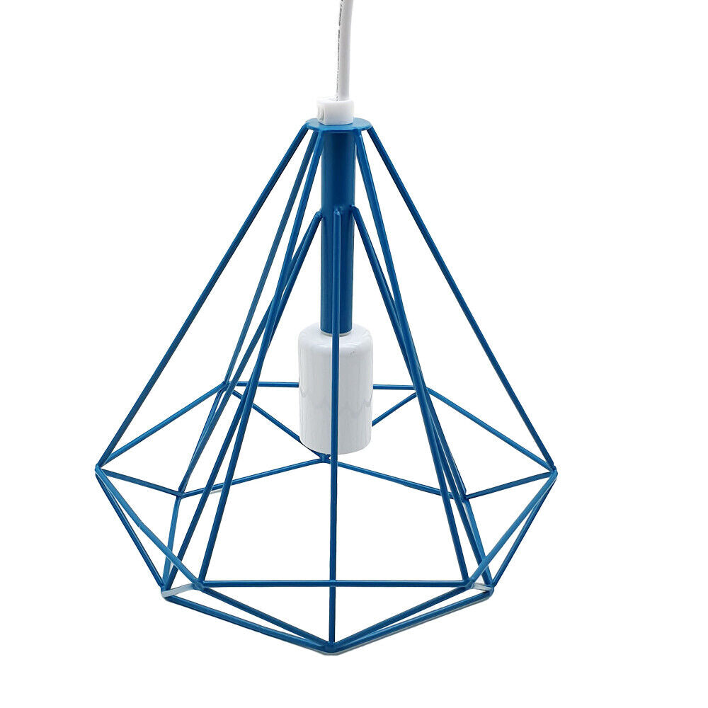 Bluegeometric diamond cage ceiling light