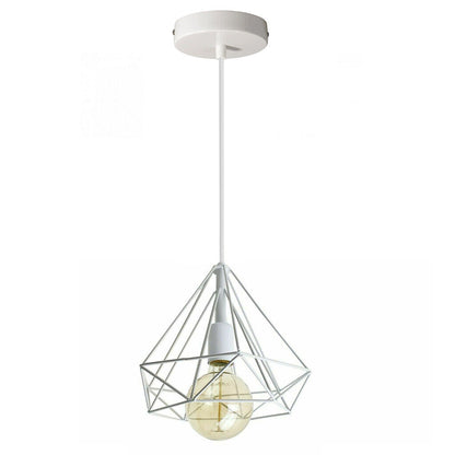 Diamond shaped metal cage shade. Suitable for ES lampholders,
