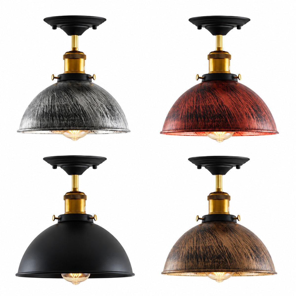 Industrial Ceiling Lights E27 Dome Flush Light Fitting~4090