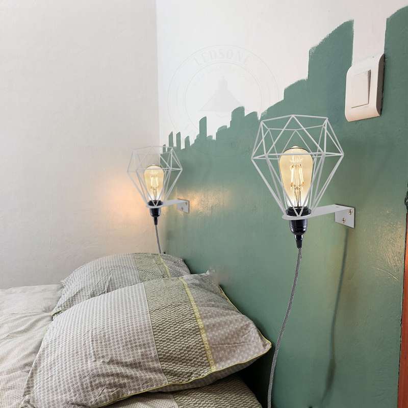 Dimmer switch wiring metal caged wall lamps-Application image