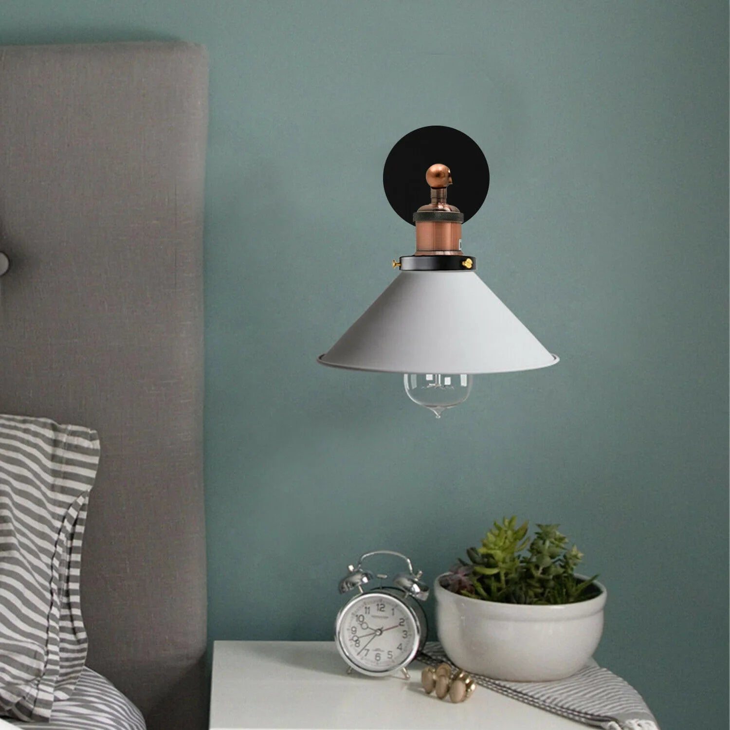 Industrial cone light shades wall light living room-e27 holder-Application image