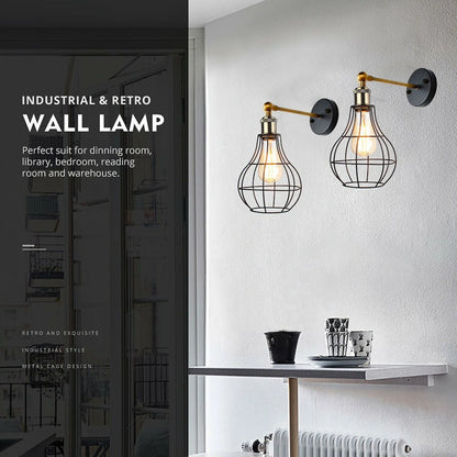 Vintage Balloon Black Metal Cage Industrial wall lights Lamp-Application  image
