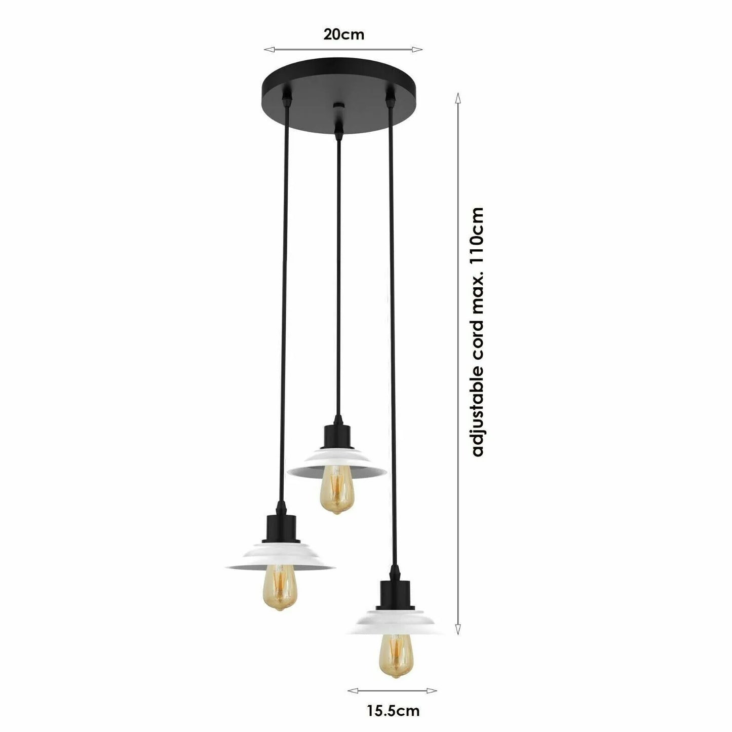  Ceramic Lamp Shade Ceiling hanging Pendant Light Fixture-Size image