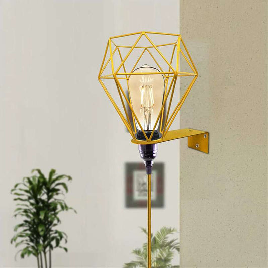  Vintage Diamond Lampshade UK Plug Pendant Light-Application image