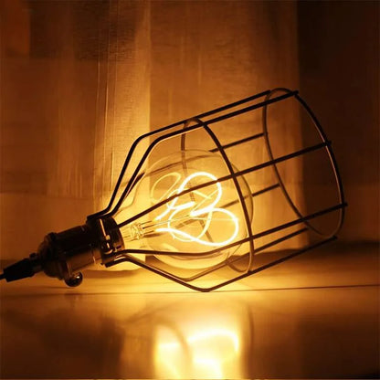 Industrial Geometric Wire Metal Cage Ceiling Pendant Light- Application Image