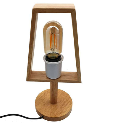 Vintage Industrial Modern Wooden Table Lamp Living room Vintage Lighting  - With Bulb