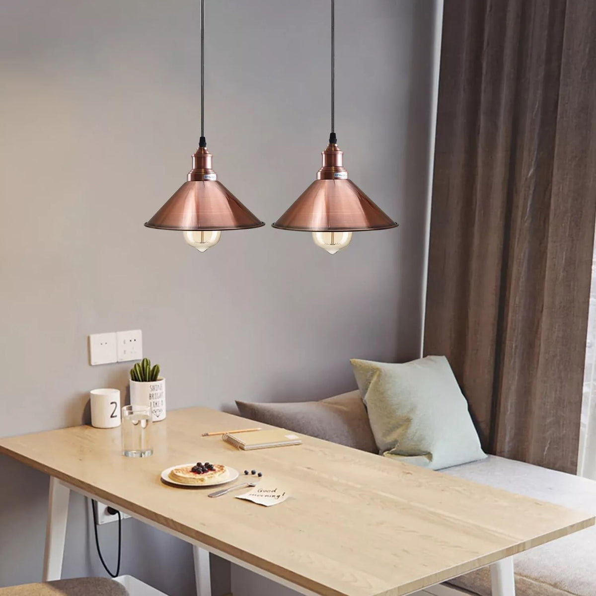 Vintage  Metal Pendant Light – Retro Ceiling Hanging Lamp~4036