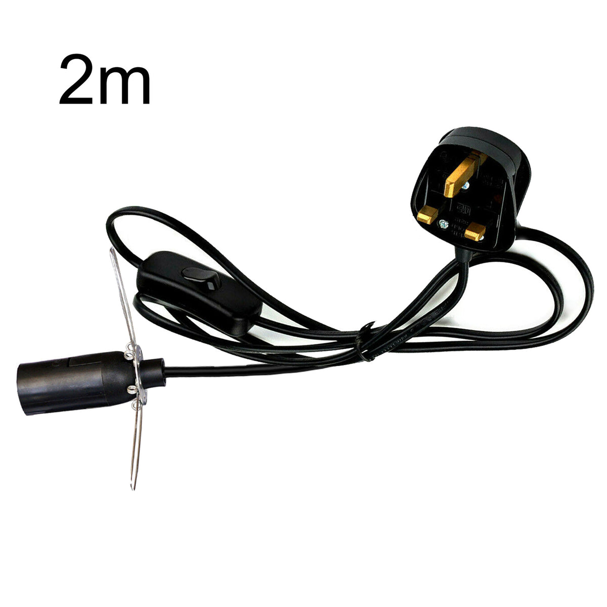E14 Black UK Plug Light Himalayan Salt Lamp Cord with On/off Switch Safe Plug In ~4228