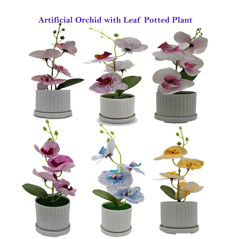 2 Pack Orchid Artificial Flowers for Decoration Dining Table