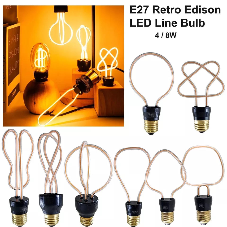 4W / 8W LED Light Soft Filament E27 Decorative Industrial Light ...