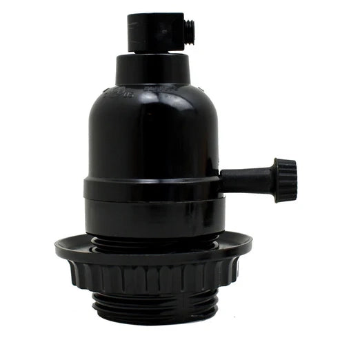 vintage black lamp holder E27 screw terminal