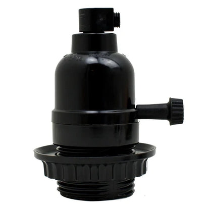 vintage black lamp holder E27 screw terminal