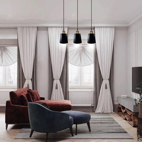 vintage black metal pendant light 3 head