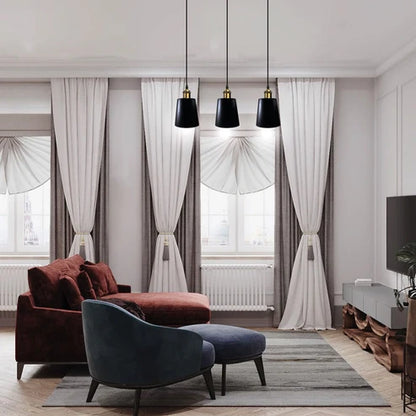 vintage black metal pendant light 3 head