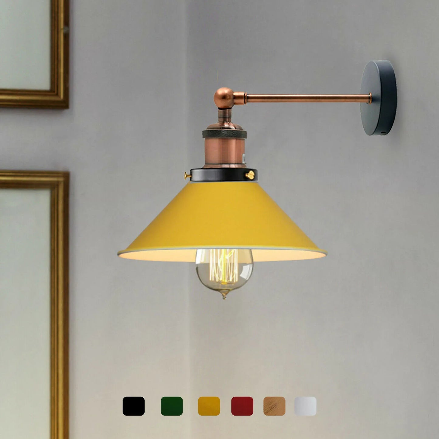 Industrial cone light shades wall light living room-e27 holder-Application image