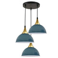 Vintage Modern 3 Way Metal Shade Blue Pendant Light~2574 - Vintagelite