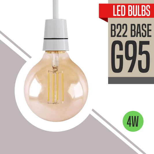 G95 B22 4W Dimmable Globe Vintage LED Retro Light Bulbs~2989