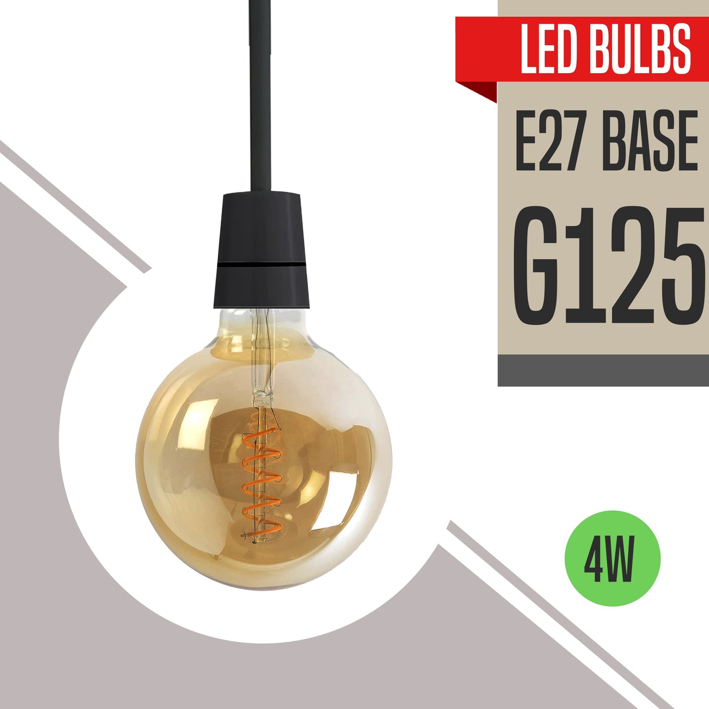 4W G125 E27 Dimmable Globe Vintage LED Retro Light Bulb~2976