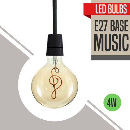 Edison LED Soft Light G125 E27 4W Music Filament Glass Retro Warm White~2978