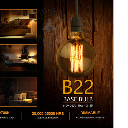 B22 G125 40W Vintage Retro Industrial Filament Bulb~2975