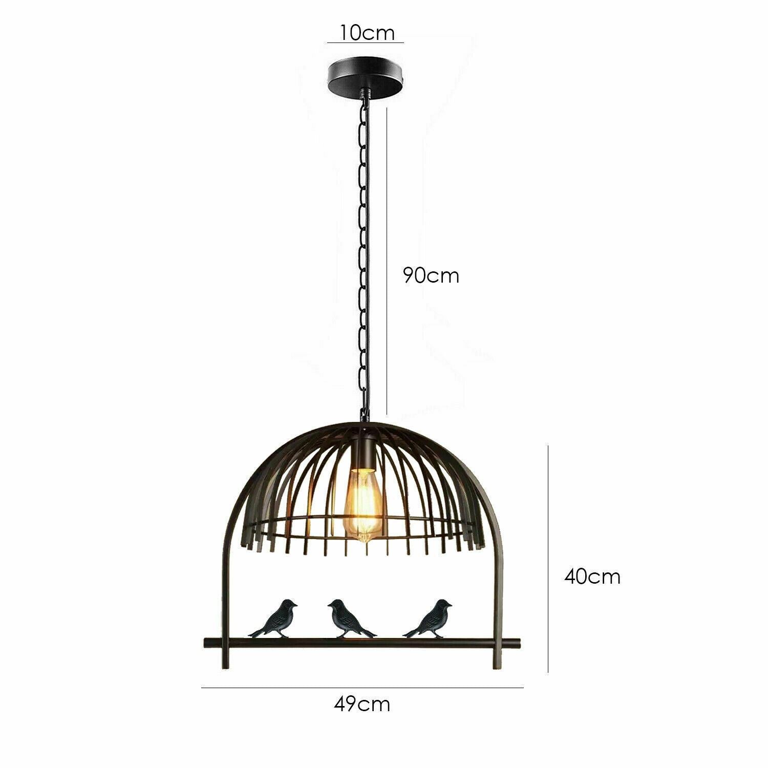 Industrial Retro Bird cage Light Shade Hanging Ceiling Light with Chain - Size