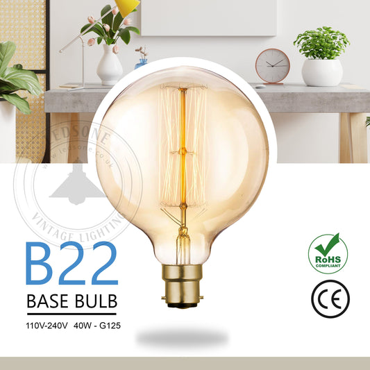B22 G125 40W Vintage Retro Industrial Filament Bulb~2975