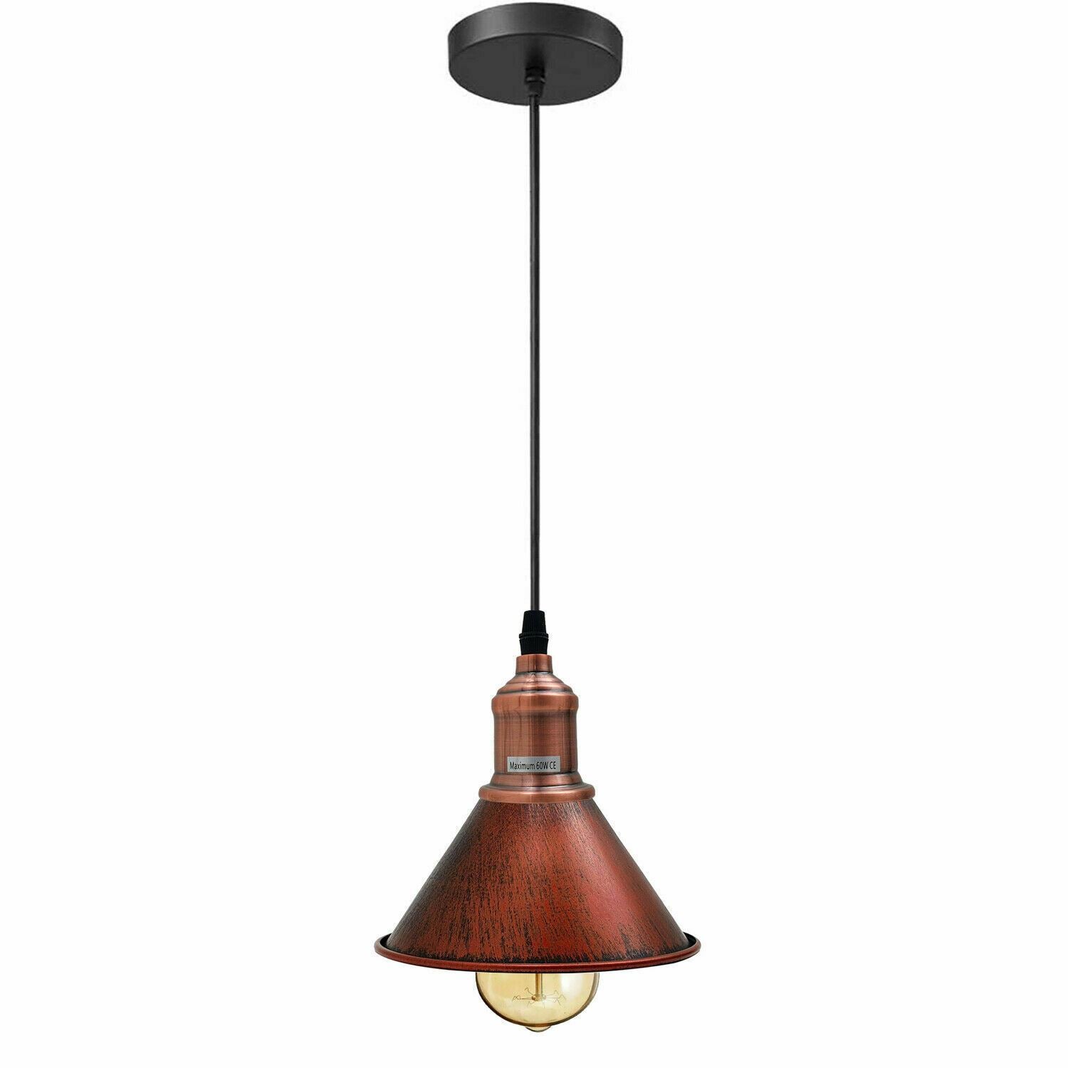 Vintage Cone Shade Rustic Ceiling Hanging Pendant Light