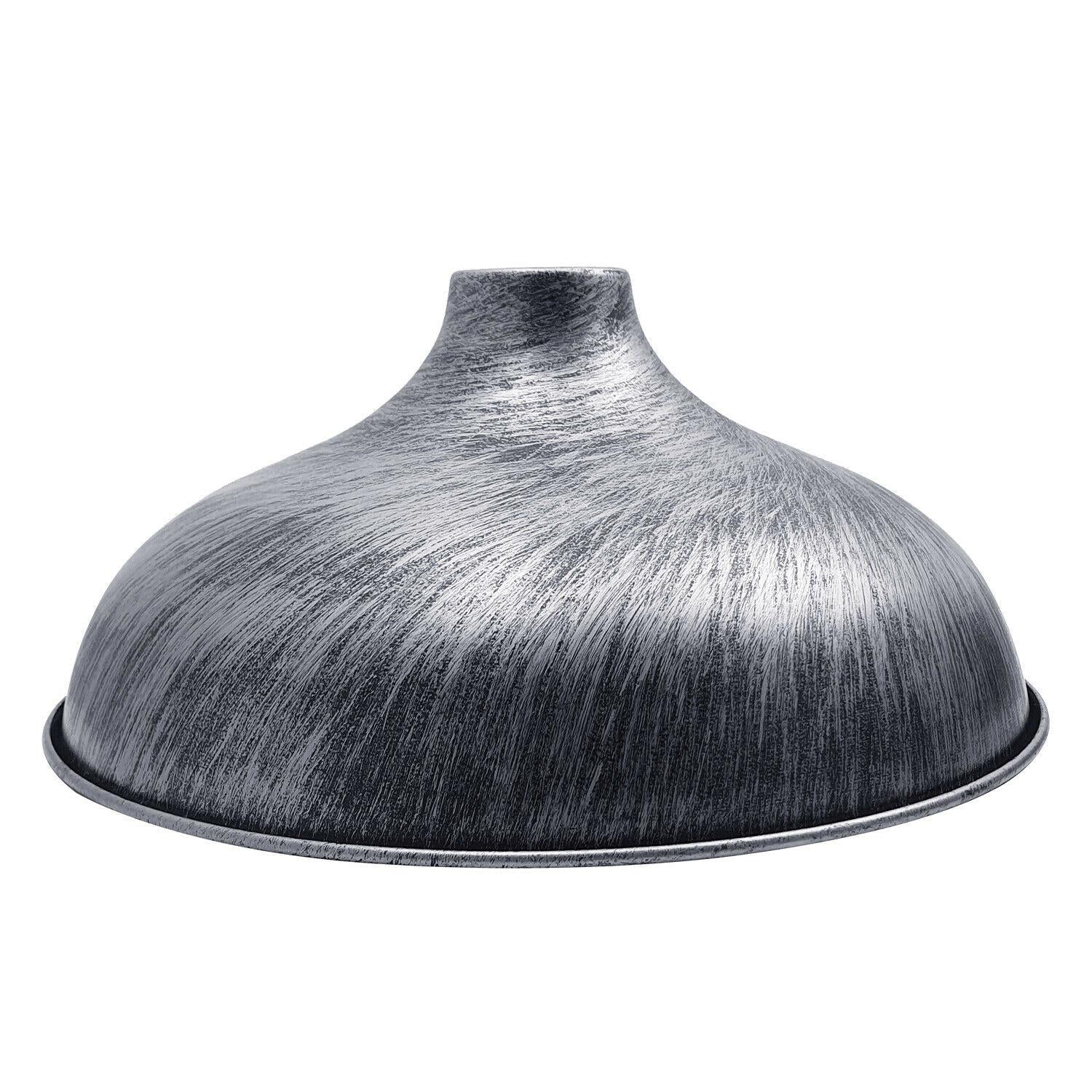 360mm Industrial Brushed Silver Ceiling Lampshade Easy Fit Shade for Stylish Lighting