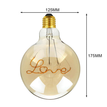 LED Soft Light G125 E27 Love 4W Filament Glass Retro Warm White~1042 - LEDSone UK Ltd