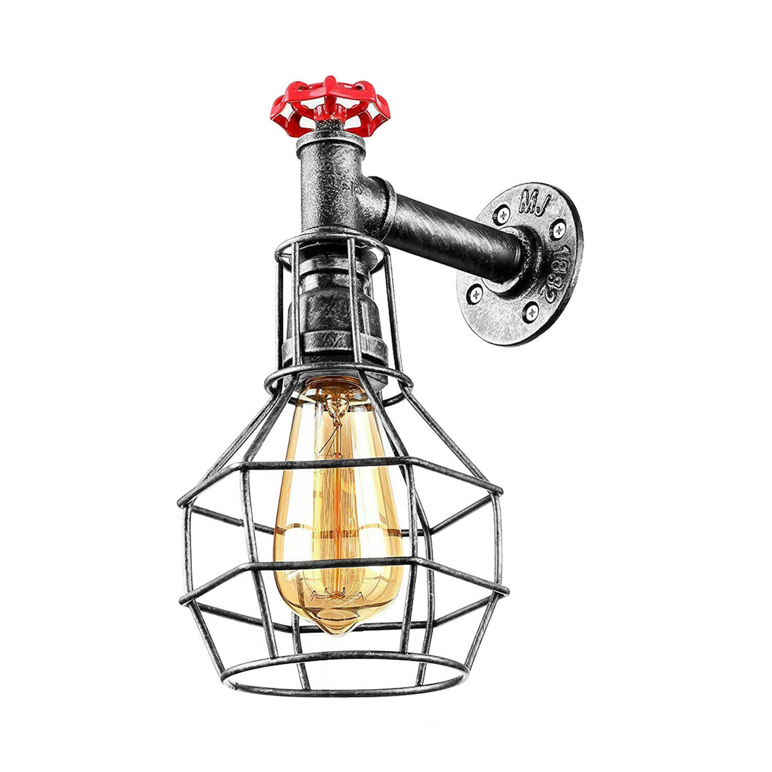  Unique Mini Decor Lamp with Retro Metal Water Pipe Wall light Design