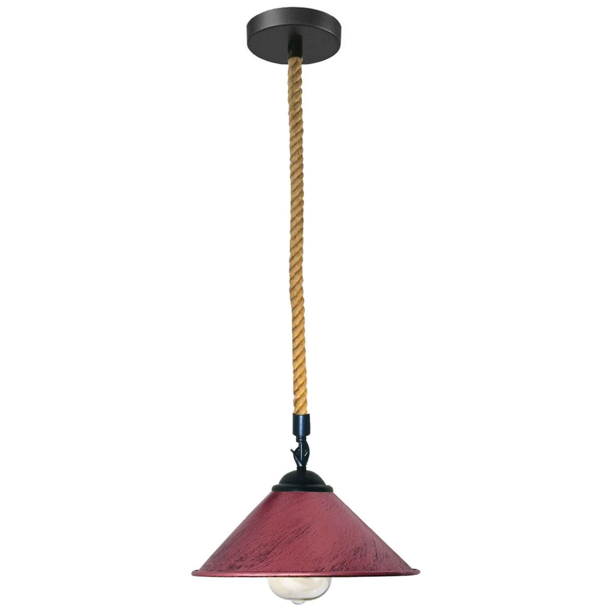 Metal Lampshade Hemp Rope Ceiling Hanging Pendant Light