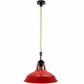 Red Industrial Hemp Rope Shade Barn Slotted Pendant Light