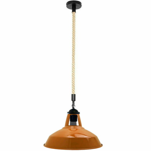 Orange Hemp Rope Shade Barn Slotted Ceiling Pendant Light~2145