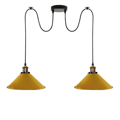 Yellow Shade 2 Way Spider Retro Industrial Ceiling Pendant Lights~2235