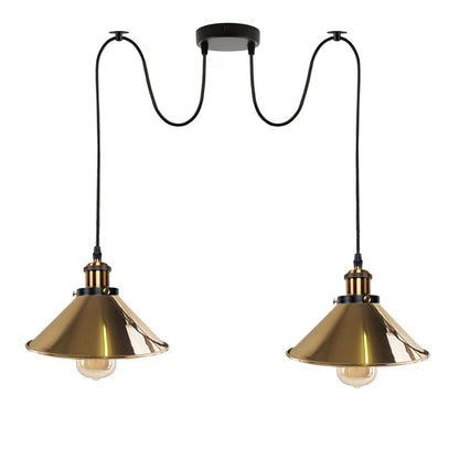 French Gold Retro Industrial 2-way Cone Shade Pendant light