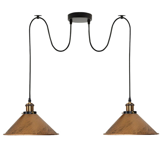 Brushed Copper Retro Industrial 2-way Cone Shade Pendant light