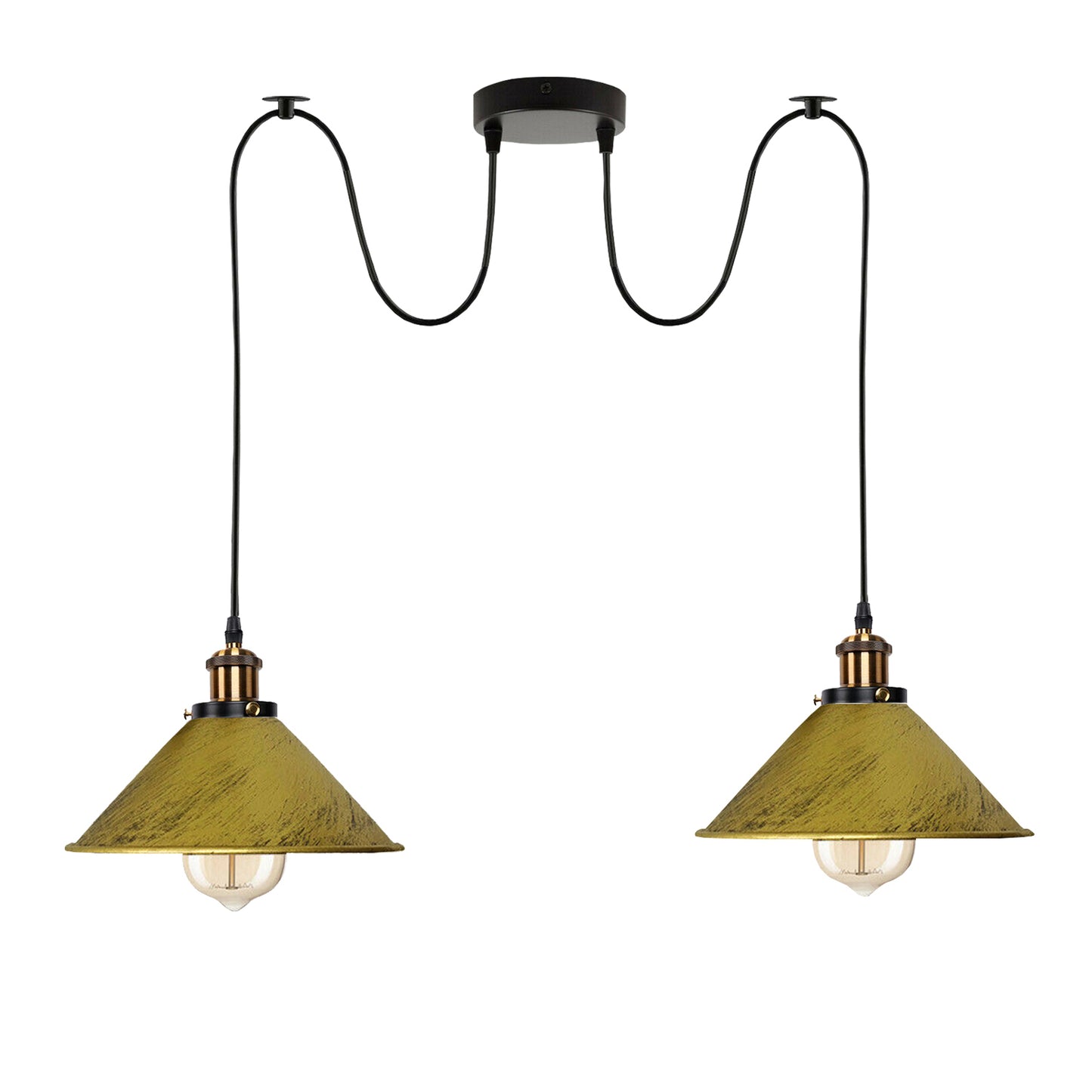 Spider Lamp Shades UK - Retro Brushed Brass Industrial Pendant Light