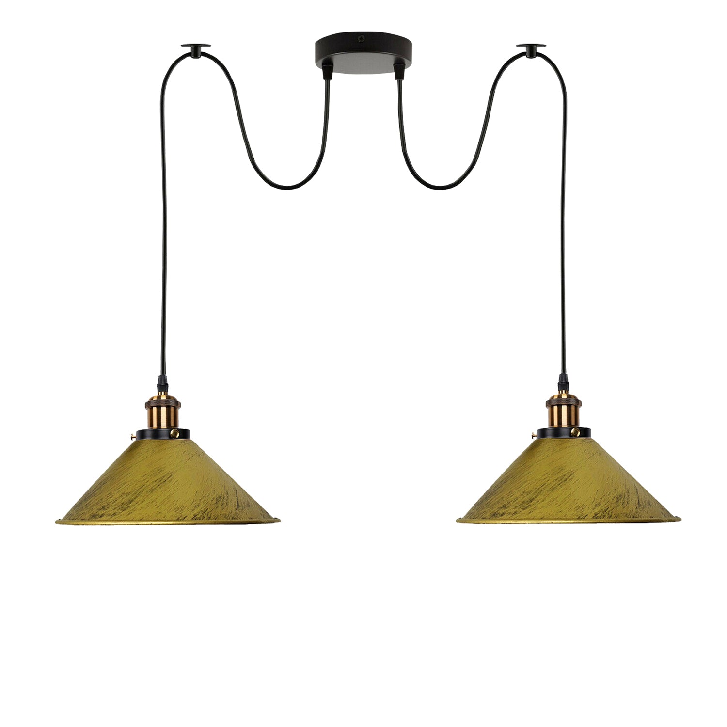 Spider Lamp Shades UK - Retro Brushed Brass Industrial Pendant Light