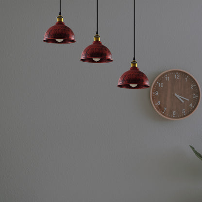 Rustic Red Metal Mug Cage Ceiling Chandelier Industrial Indoor Hanging Adjustable Pendant Light~2254