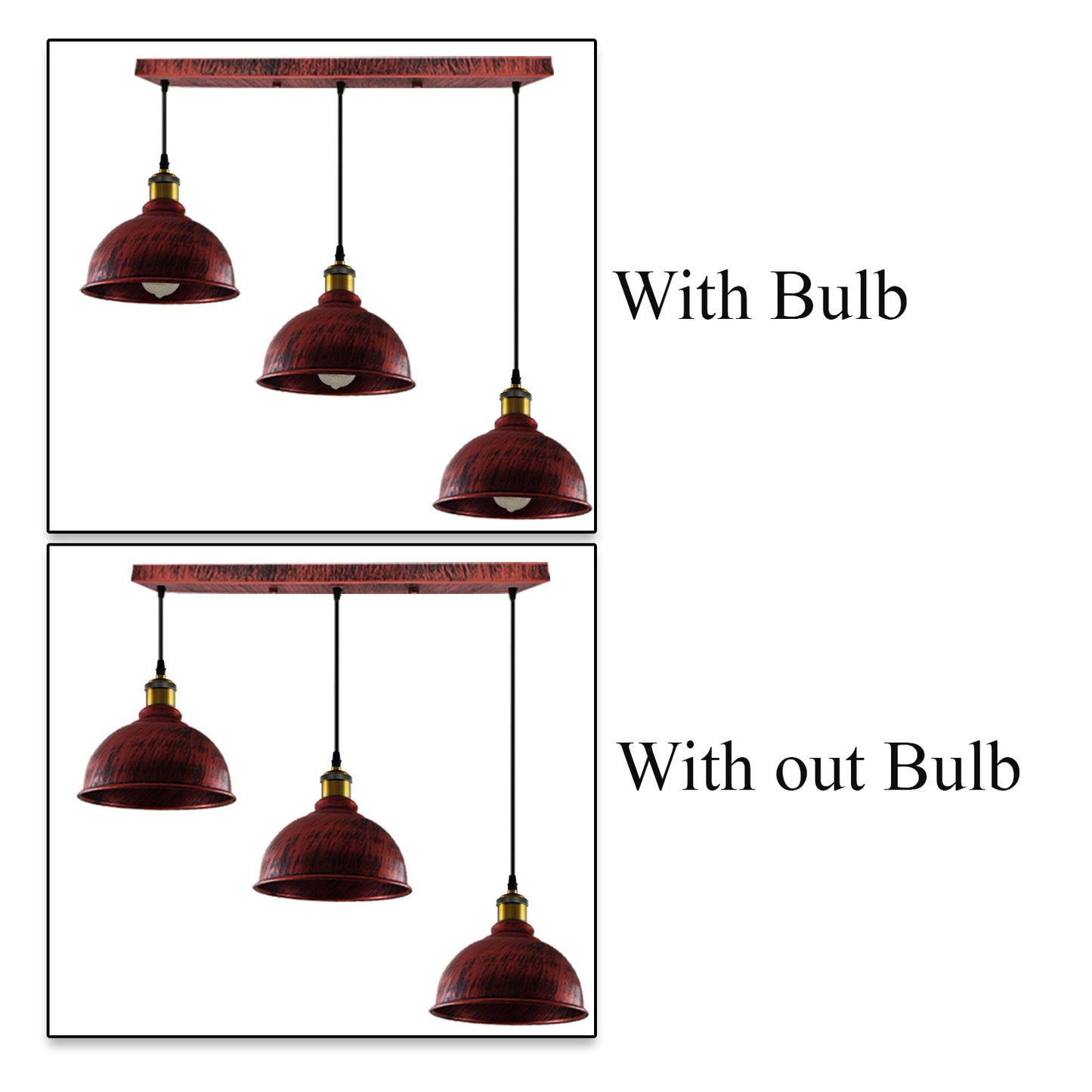 Rustic Red Metal Mug Cage Ceiling Chandelier Industrial Indoor Hanging Adjustable Pendant Light~2254