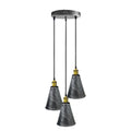 Brushed Silver Industrial Vintage Round Base 3 Head Pendant light