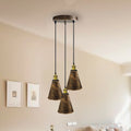 Brushed Copper Industrial Vintage Round Base 3Head Pendant light-Application Image