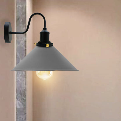 Retro Cone Shape Swan Neck Arm Metal Wall Light Fitting Wall Sconce ~2252