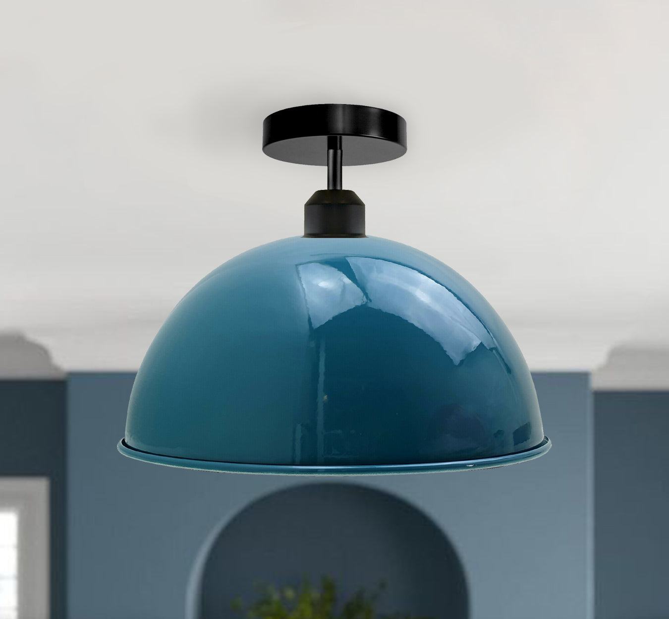 Retro Industrial vintage style Dome Shade ceiling light Dark Blue~2188