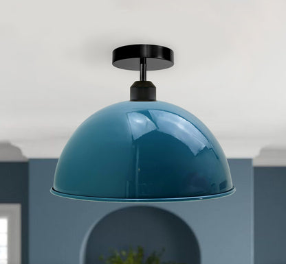 Retro Industrial vintage style Dome Shade ceiling light Dark Blue~2188