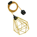 Yellow Diamond Shade 4m Fabric Flex Cable Plug in Pendant Lamp