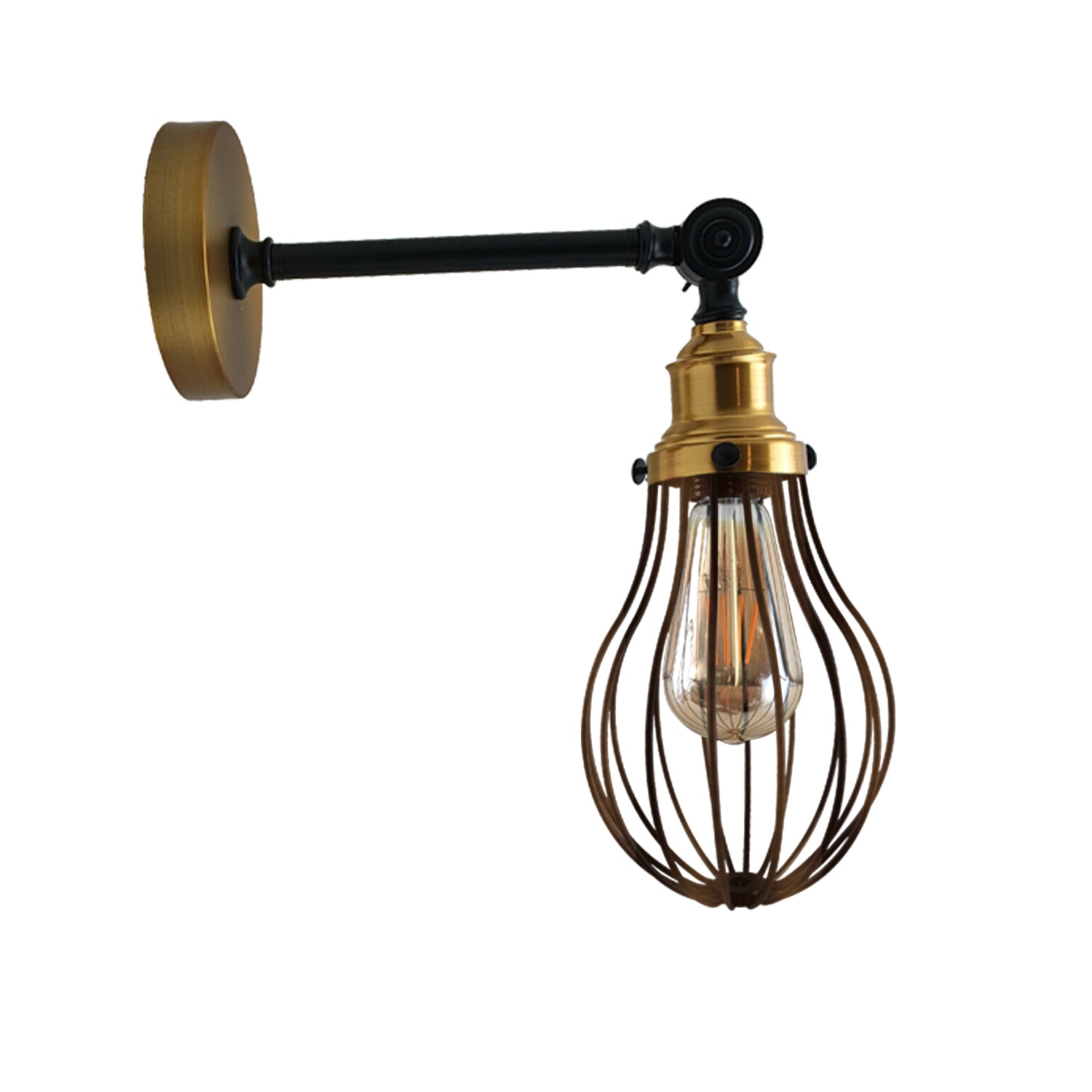 Vintage Industrial Retro Brushed Copper Metal indoor Wall Lamp Light Cage