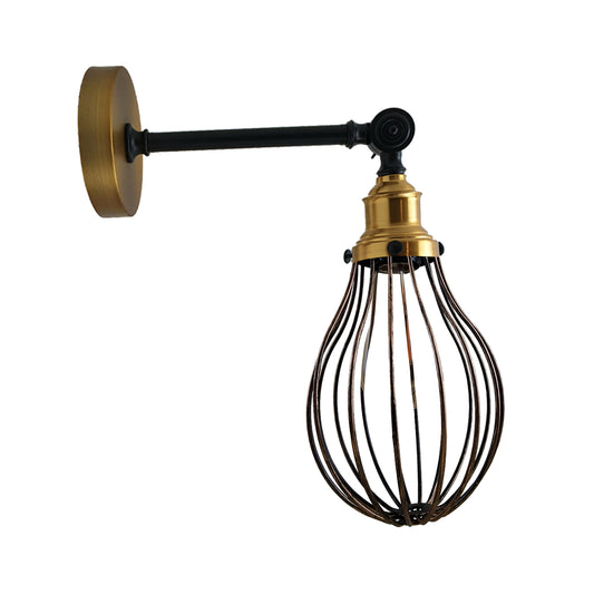 Vintage Industrial Retro Brushed Copper Metal indoor Wall Lamp Light Cage