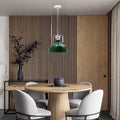 Indoor Vintage Retro  Hanging Ceiling Green Metal Pendant Light-Application Image