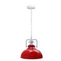 Red Retro Curvy Shade Metal Barn Ceiling Pendant Light
